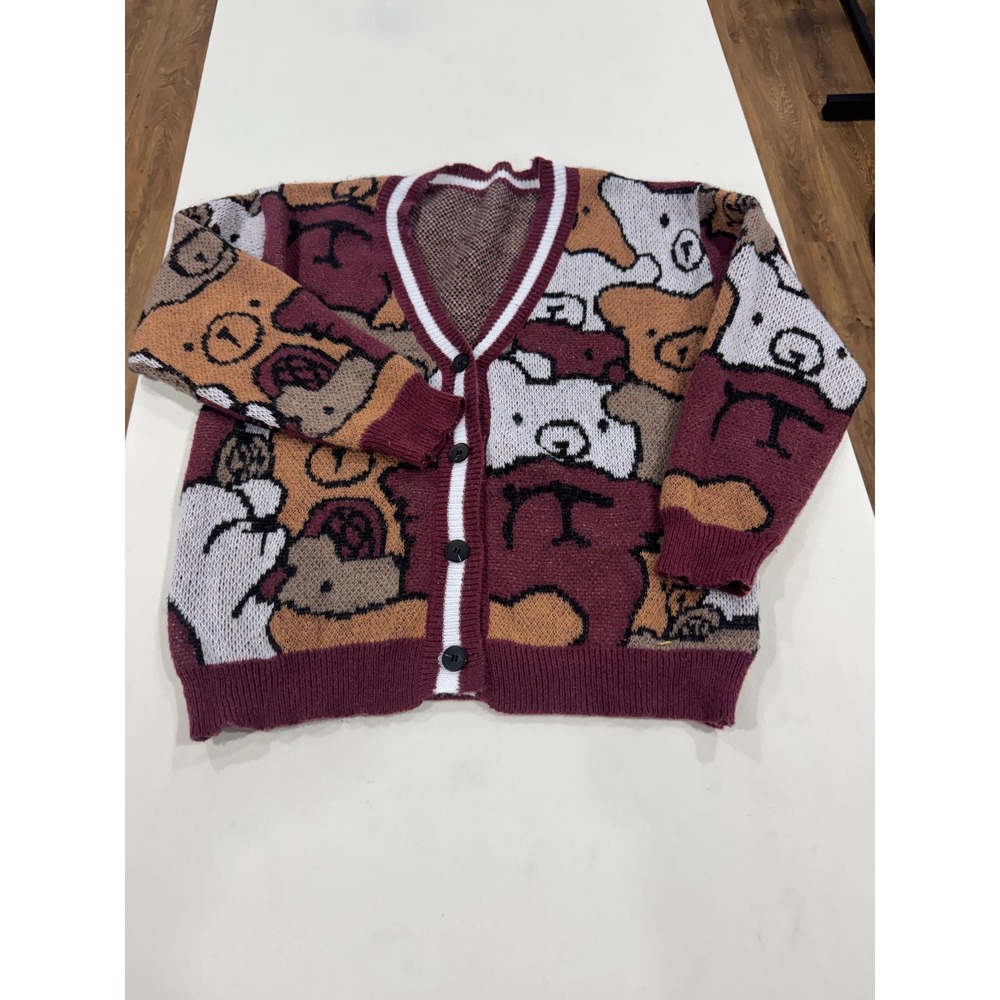 Teddy Bear printed Cardigan Size M